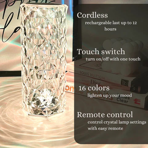 Crystal Diamond Table Lamp with 16 Colors in 1